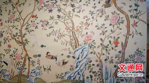 英国举办中国18至19世纪壁纸展 促中英文化交流