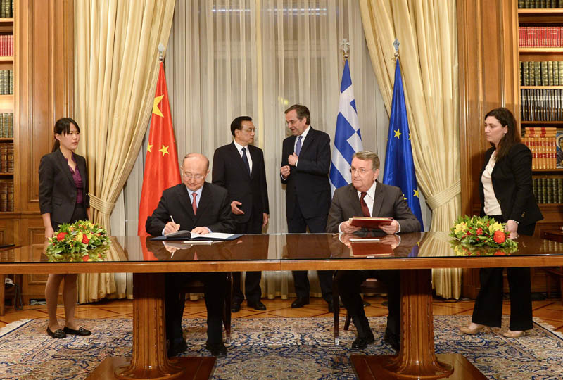 中希两国签署合作文件 涉及海洋等多个领域