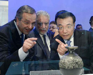 中国希腊两国总理出席博物馆开馆仪式