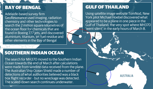 澳公司称在孟加拉湾找到与失联客机材料相符成分
