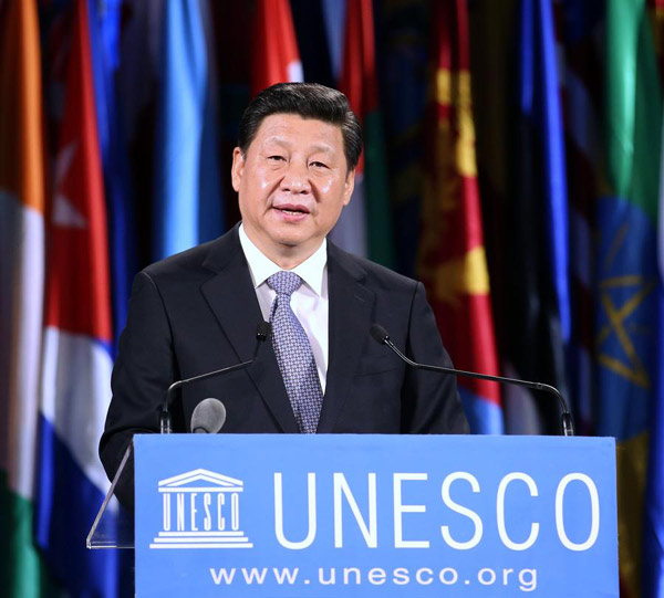 习近平在联合国教科文组织总部发表演讲