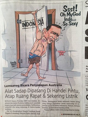 印尼媒体刊登讽刺澳大利亚总理漫画 描述其为偷窥狂
