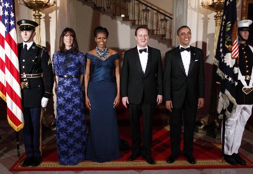 奥巴马白宫设宴款待卡梅伦 嘉宾大牌云集
