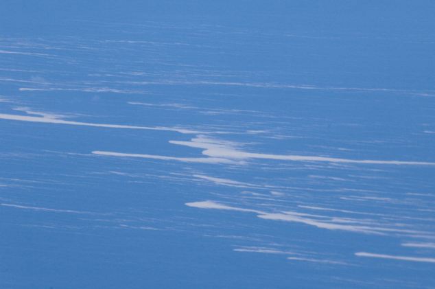 太平洋海面惊现大片火山岩群 仿若冰架边缘