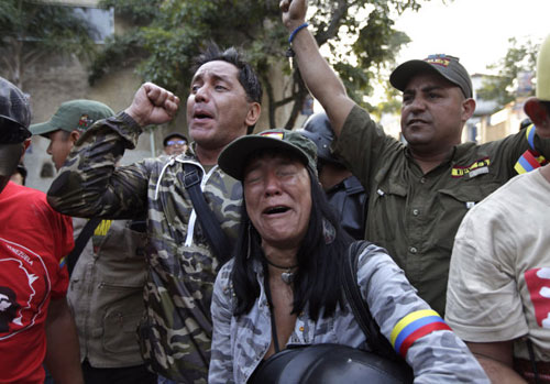 委内瑞拉民众街头悼念查韦斯 外长宣布全国哀悼7天