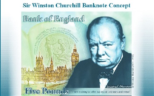 丘吉尔肖像将登新版英镑