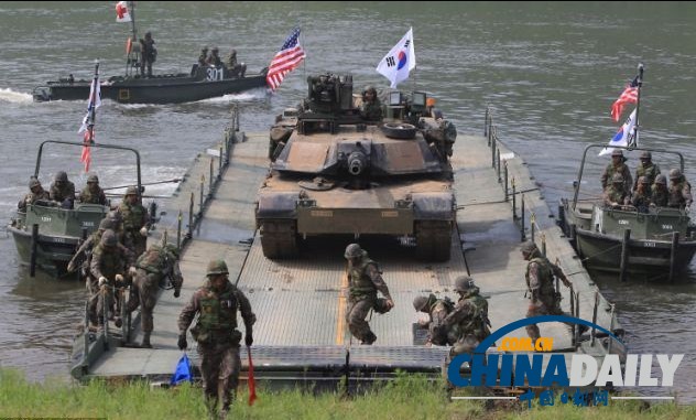 美韩举行大规模联合渡江军事演习 近10年来首次