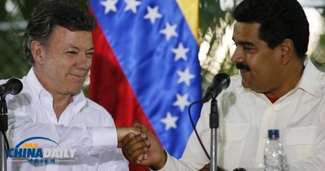 委内瑞拉哥伦比亚两国首脑会晤 同意修复紧张关系