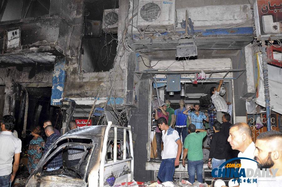 叙利亚首都发生汽车炸弹袭击致18死56伤（组图）