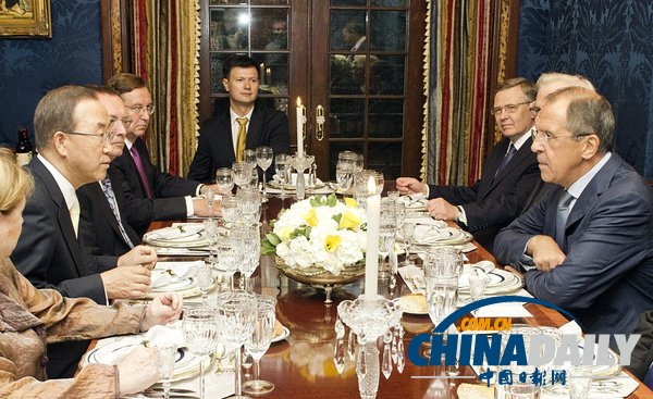 潘基文与俄外长拉夫罗夫会晤 商讨叙利亚问题