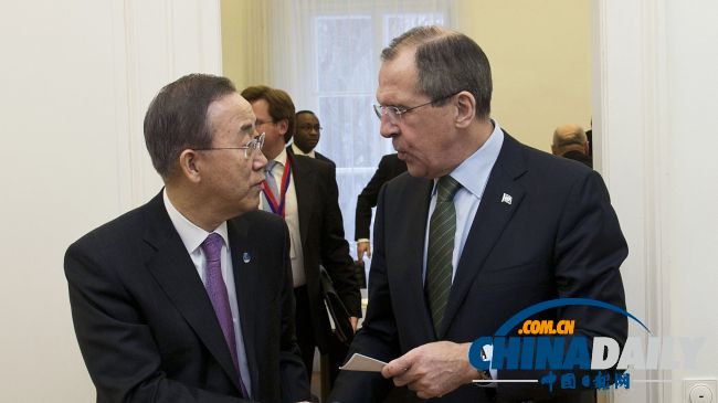 潘基文与俄外长拉夫罗夫会晤 商讨叙利亚问题