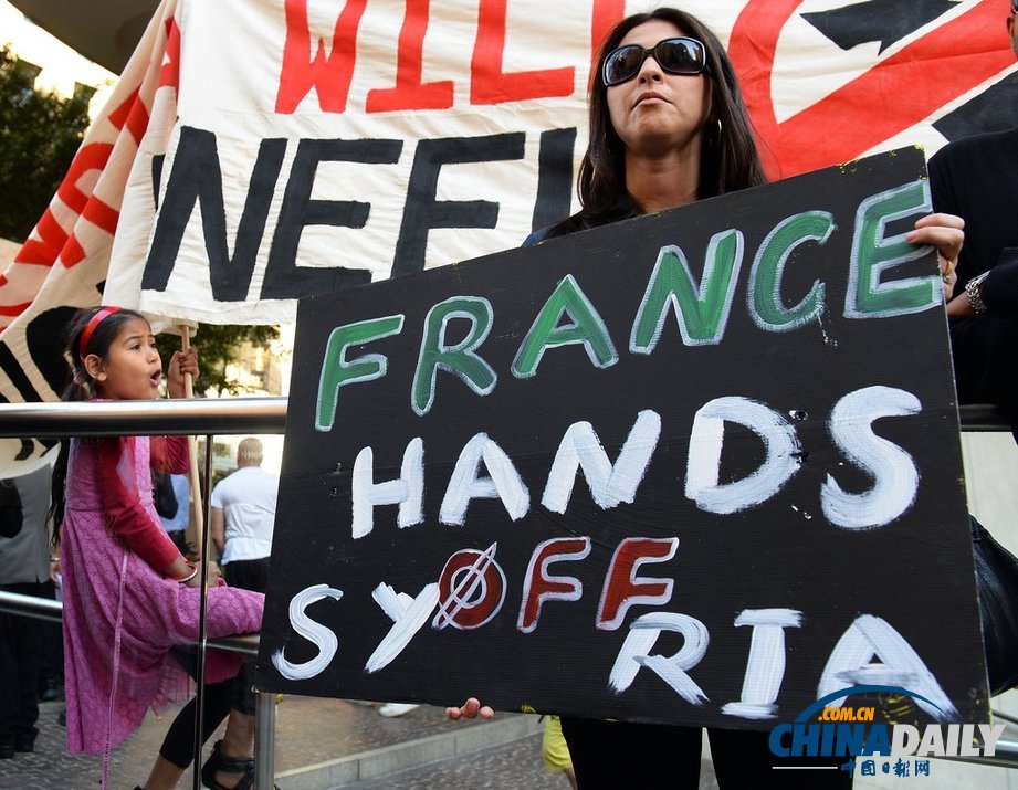 澳大利亚民众集会抗议国际社会军事干预叙利亚（高清组图）