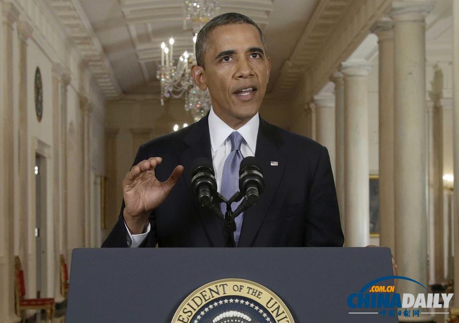 奥巴马发表电视讲话 称已要求国会推迟对叙动武表决（组图）
