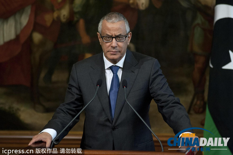 利比亚总理获释后召开新闻发布会 不会应绑匪要求辞职（图）