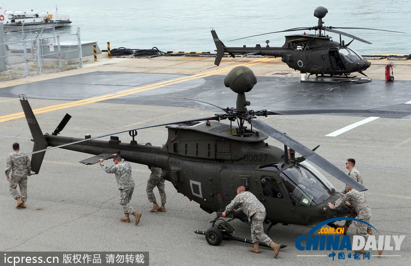 美军武装直升机大队进驻韩国 加强半岛防务（图）