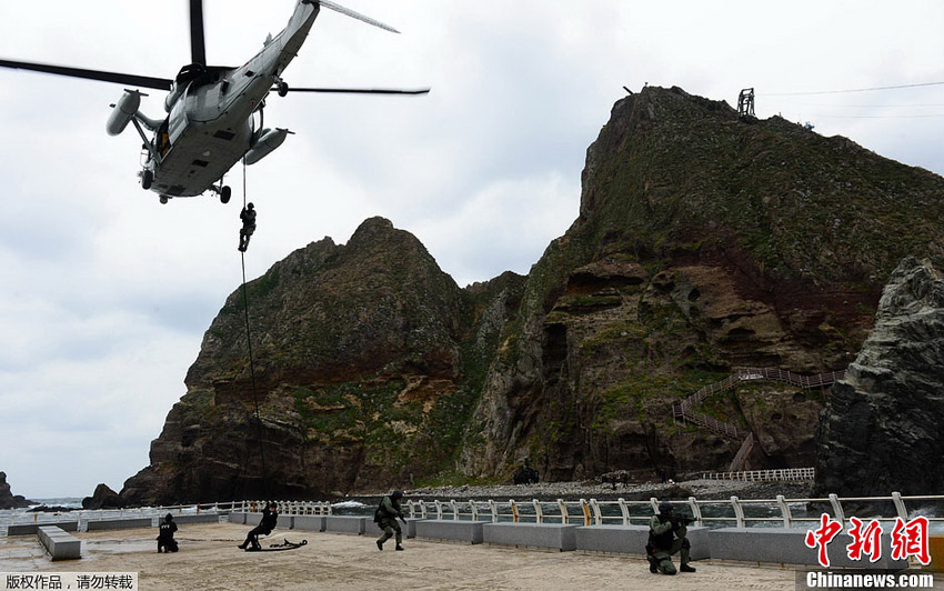 韩国首次在“独岛日”公开军演