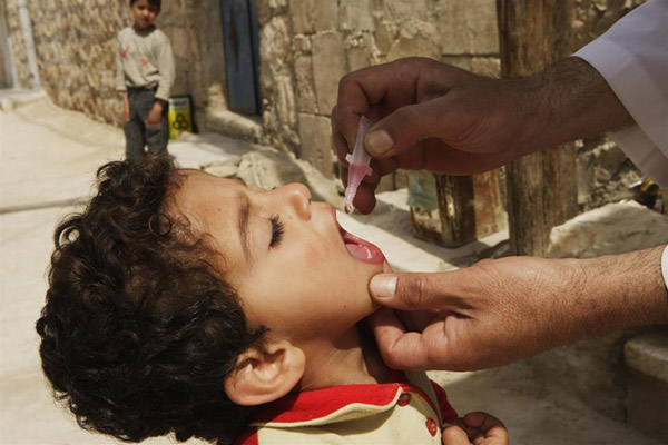 世卫组织证实叙利亚14年来首次发现小儿麻痹症
