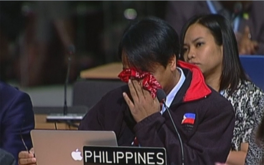 菲律宾代表含泪控诉 将向发达国家追讨气候债（图）