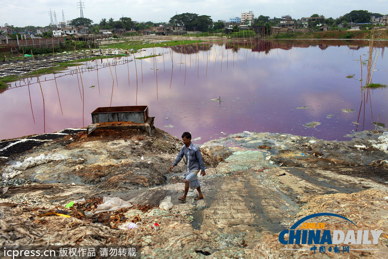 图片故事：孟加拉国人在因造皮革受污染环境中生活