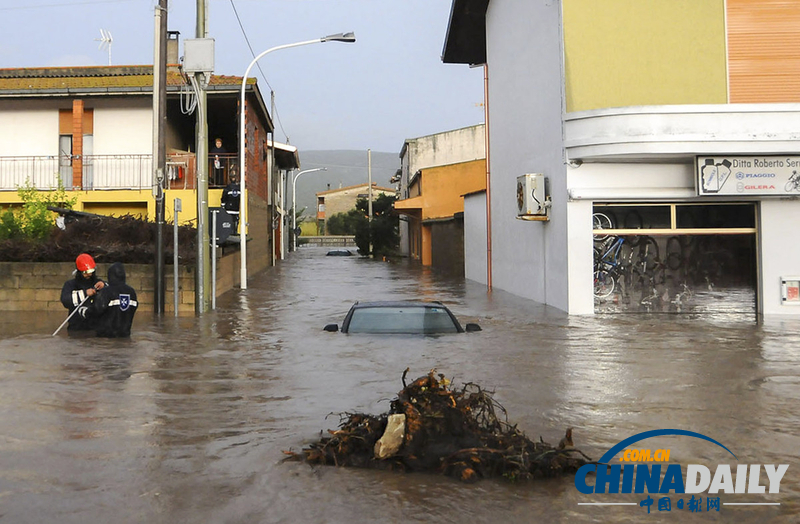 意大利撒丁岛爆发洪水 已致9人死亡