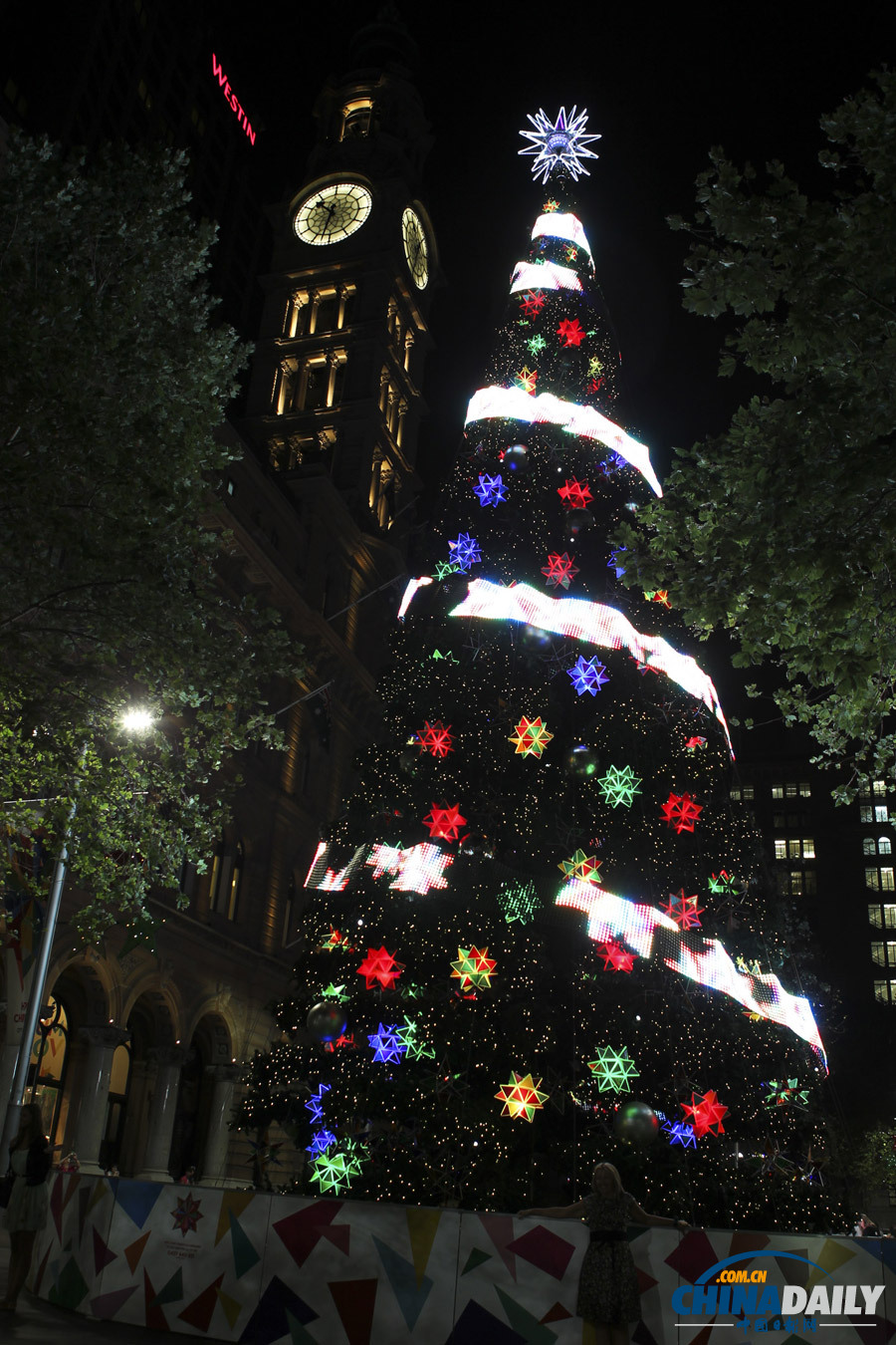 悉尼灯光璀璨迎圣诞