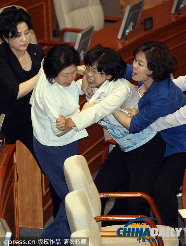 盘点外国议会上议员“肉搏战”摔跤锁喉扔鸡蛋