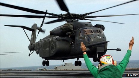 美国海军一架直升机坠毁 致2人死亡1人失踪