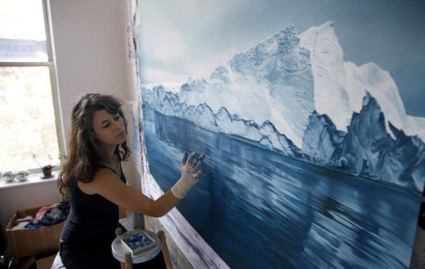 纽约女子用手指作画 海洋冰川惟妙惟肖令人称奇（组图）