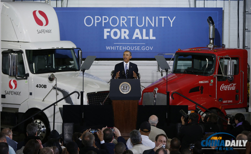 奥巴马车库演讲 要求降低美国卡车油耗节约能源