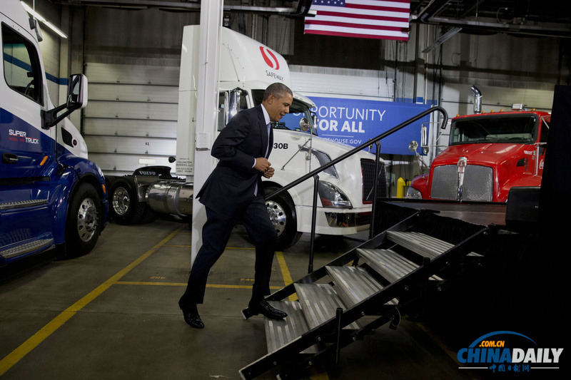 奥巴马车库演讲 要求降低美国卡车油耗节约能源