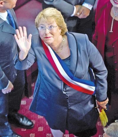 智利女强人就任总统 承诺促进社会公平