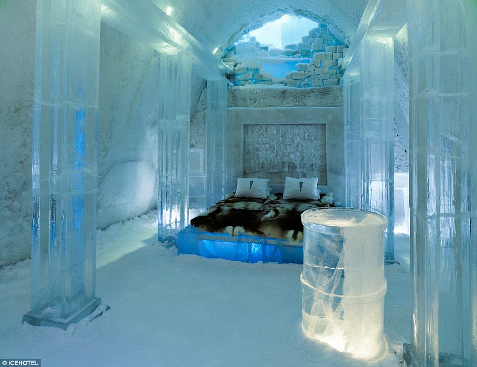 自主设计仅能住数月 瑞典推高端冰雪旅馆如梦如幻