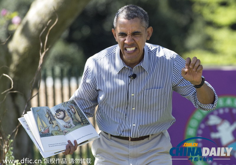 白宫庆祝复活节 奥巴马秀球技、做鬼脸
