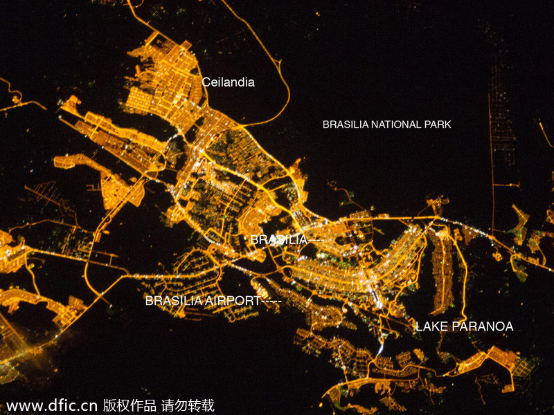 国际空间站拍摄各国都市夜景 感受熟悉景色的陌生一面