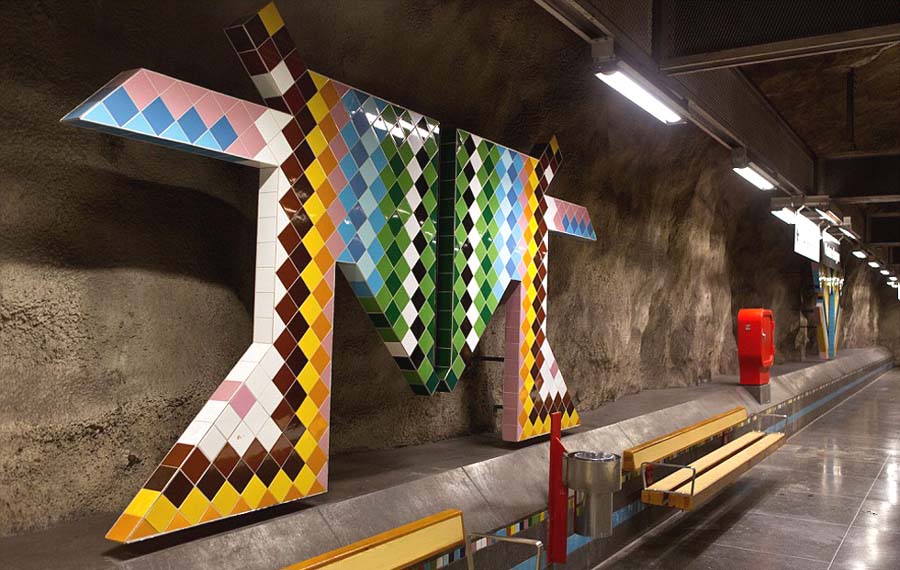 实拍瑞典创意地铁站 精美如艺术殿堂(高清组图)