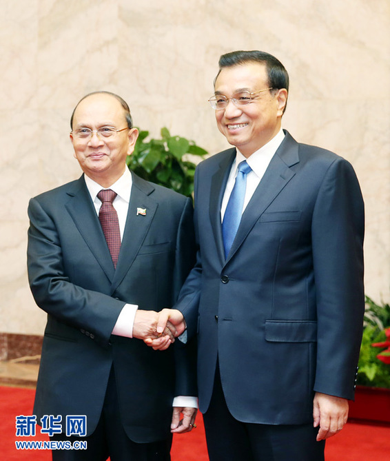 李克强分别会见缅甸总统吴登盛和印度副总统安萨里