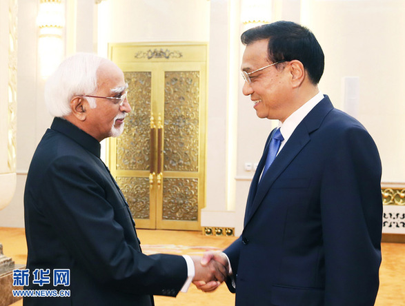 李克强分别会见缅甸总统吴登盛和印度副总统安萨里