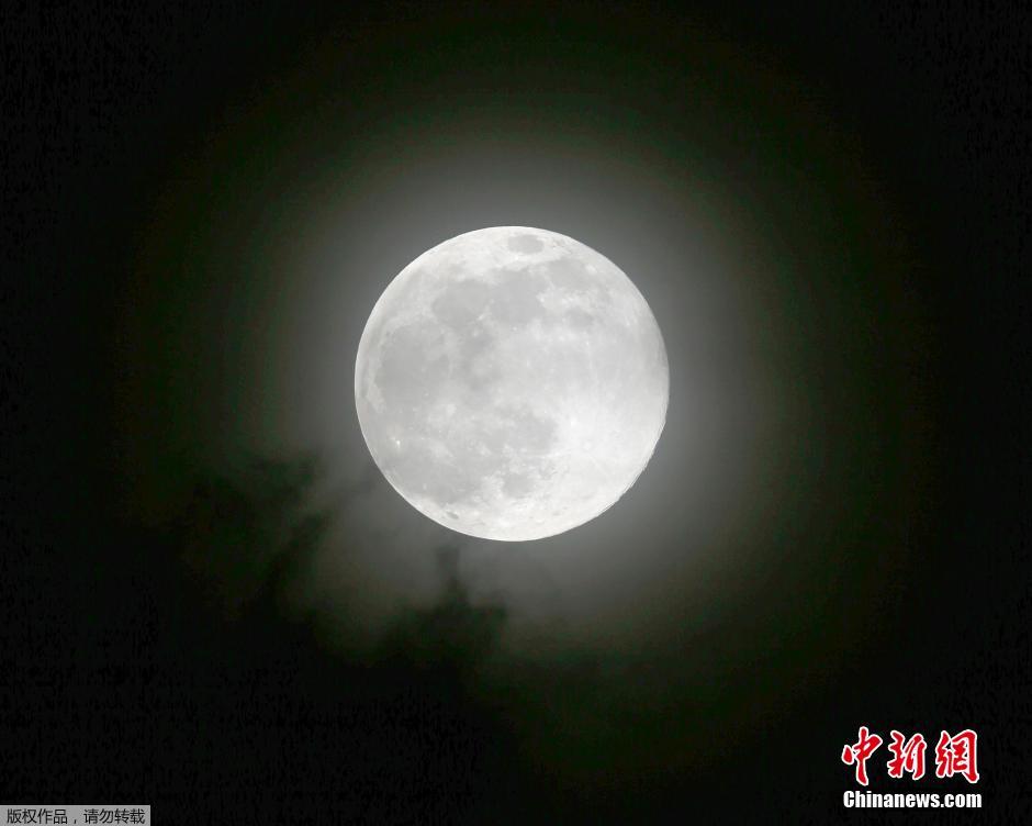 超级圆月悬夜空 世界多地赏美景(高清组图)