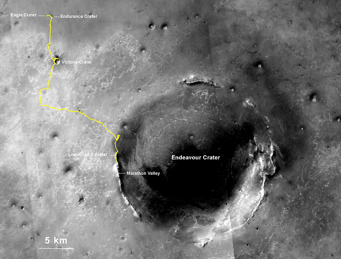 “机遇”号火星跋涉40公里 创下外星里程新纪录