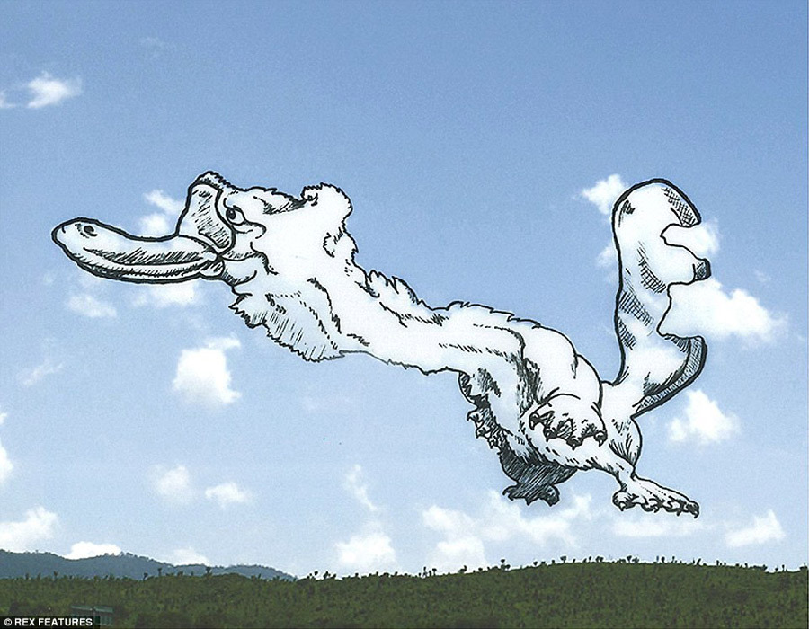 西班牙艺术家“云上”作画 令云朵变身卡通形象