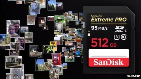 闪迪公司推出史上最大SD卡 容量512GB