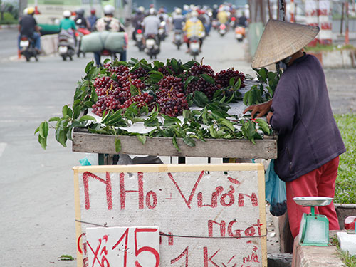 中国葡萄在越被炒作“有毒” 当地商贩贴上美国标签出售