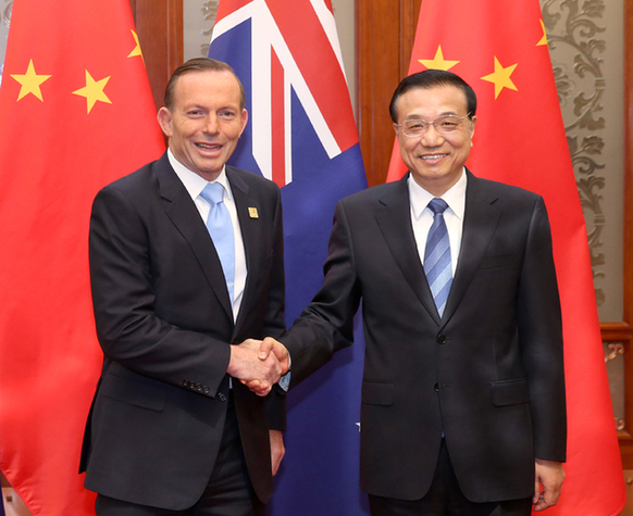 李克强会见澳大利亚总理阿博特时强调推动中澳贸易投资合作取得新突破