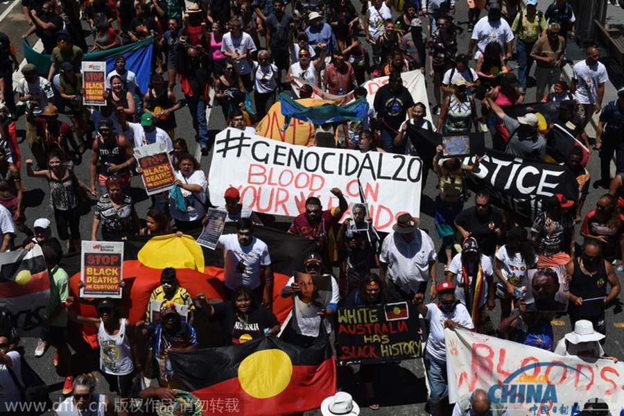 G20峰会示威不断 民众抗议土著人因非法拘押致死亡