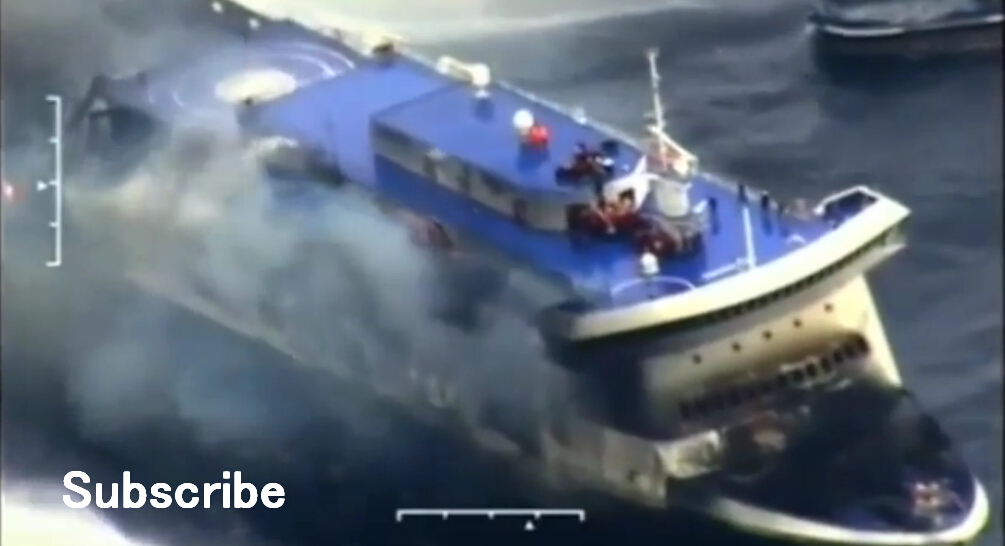 航拍意大利渡轮起火现场 证实没有中国公民