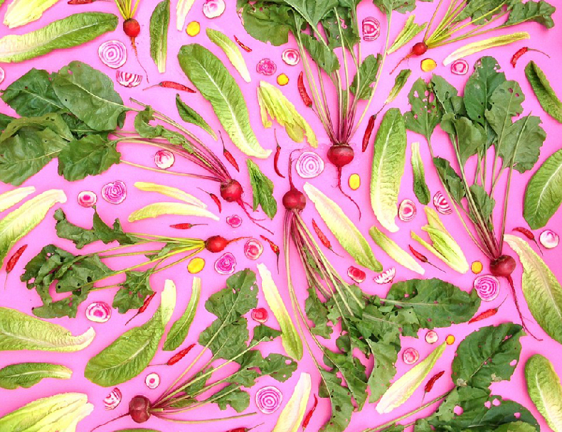 英国艺术家用蔬菜作画 宣扬素食主义