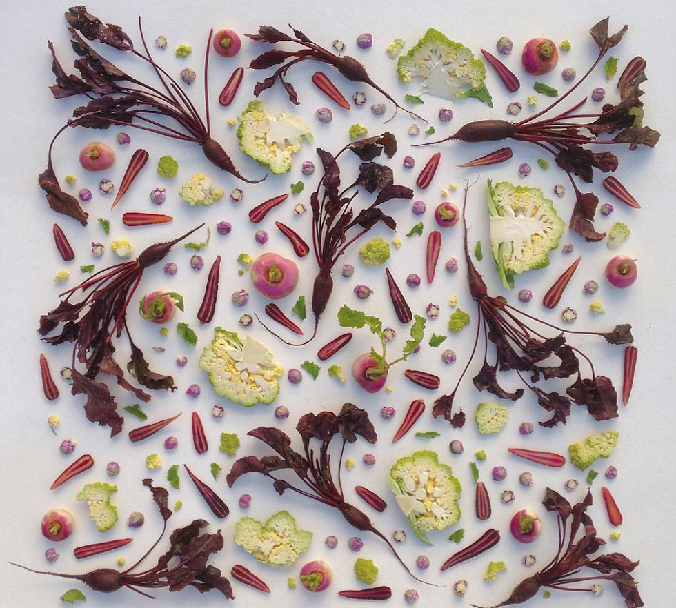 英国艺术家用蔬菜作画 宣扬素食主义