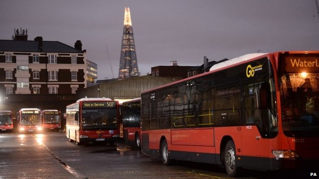 伦敦公交司机罢工24小时 多条线路中断