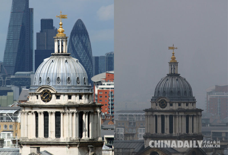 欧洲多国遭遇强雾霾袭击 伦敦再现雾都景象
