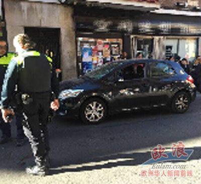 马德里一中国人过马路时被撞飞 后脑着地伤势严重